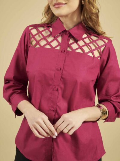 Camisa com Detalhe Vazado Jade