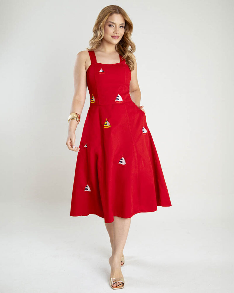 Vestido de Brim Bordado Mirela - Image 3