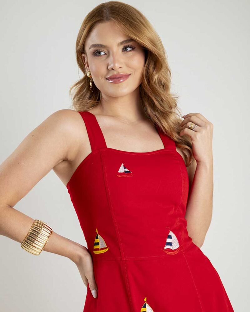 Vestido de Brim Bordado Mirela - Image 2