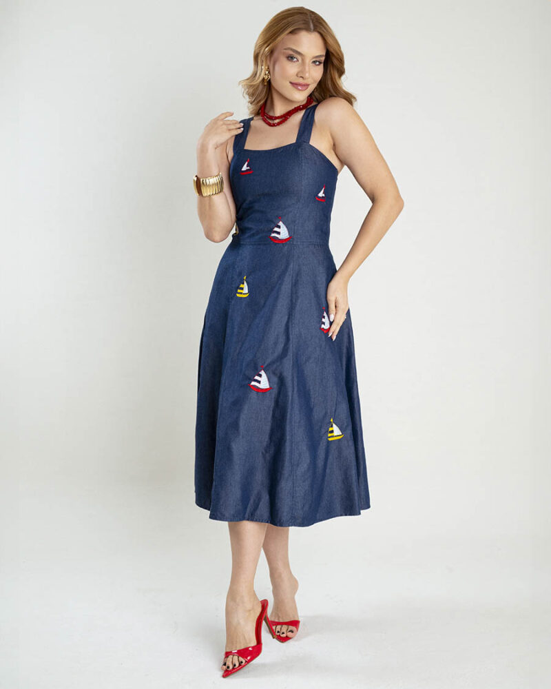 Vestido Jeans Leve Bordado Milena - Image 3