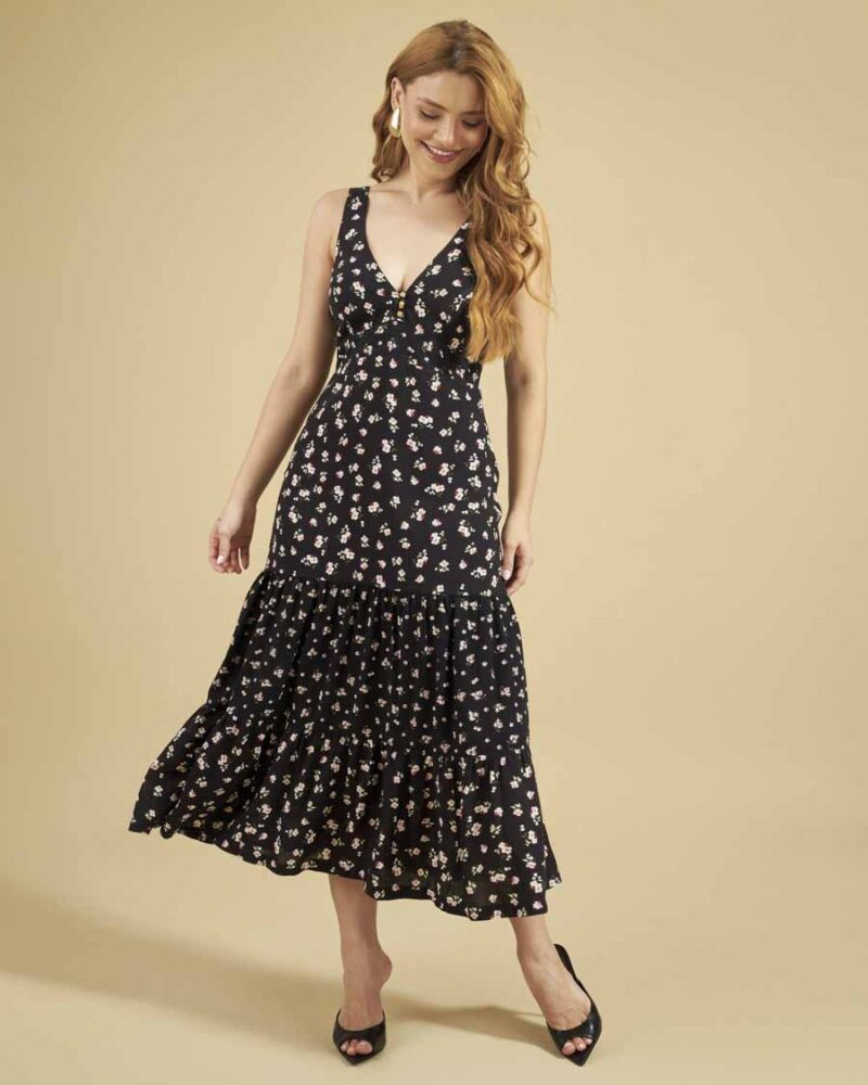 Vestido Midi Estampado Susy