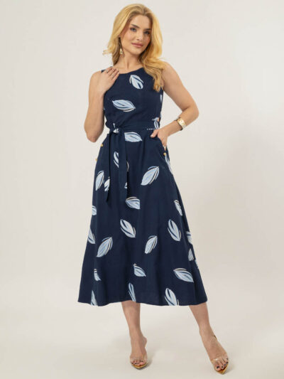 Vestido LC Gina Marinho Folhas Bordadas