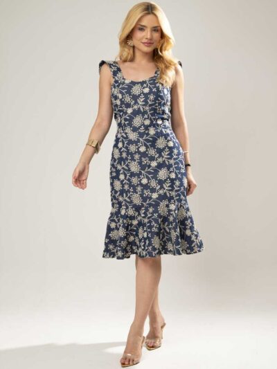 Vestido LC Luzia jeans azul escuro