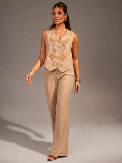 Conjunto LC Silvia Bordado Bege