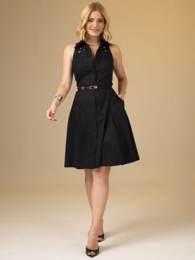 Vestido LC Bordado Helena Preto