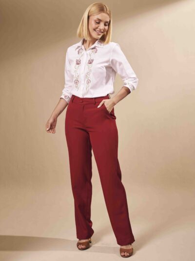 Calça LC Alfaiataria Carla Bordô
