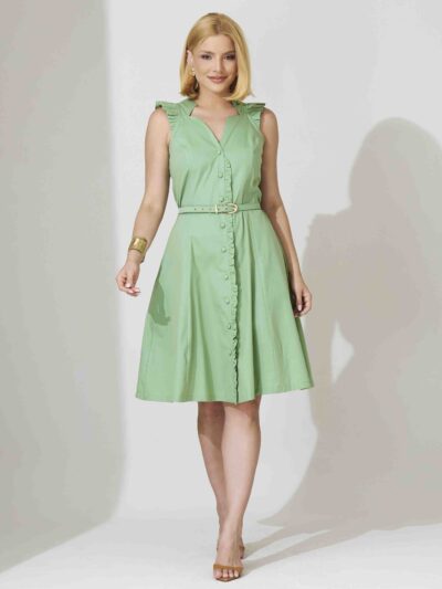 Vestido LC Bordado Alice Verde
