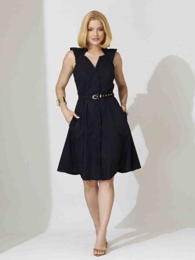 Vestido LC Bordado Alice Preto